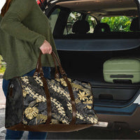 Gold Tropical Leaves Hawaii Mikioi Lei Travel Bag Luxury Stylized LT01 - Polynesian Pride