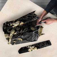 Gold Tropical Leaves Hawaii Mikioi Lei Umbrella Luxury Stylized LT01 - Polynesian Pride