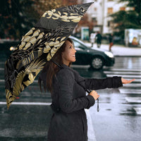 Gold Tropical Leaves Hawaii Mikioi Lei Umbrella Luxury Stylized LT01 - Polynesian Pride