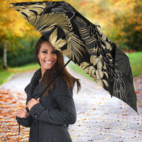 Gold Tropical Leaves Hawaii Mikioi Lei Umbrella Luxury Stylized LT01 - Polynesian Pride