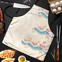 Beige Hawaii Lei Seashells Starfish Apron Sandy Sylized - Polynesian Pride