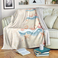 Beige Hawaii Lei Seashells Starfish Blanket Sandy Sylized - Polynesian Pride