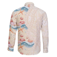 Beige Hawaii Lei Seashells Starfish Family Matching Puletasi and Hawaiian Shirt Sandy Sylized - Polynesian Pride
