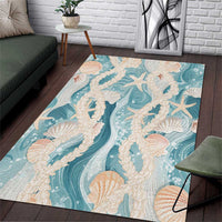 Hawaii Lei Seashells Starfish Area Rug Fresh Summer Vibe - Polynesian Pride