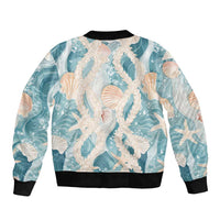 Hawaii Lei Seashells Starfish Bomber Jacket Fresh Summer Vibe - Polynesian Pride
