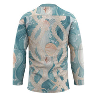 Hawaii Lei Seashells Starfish Hockey Jersey Fresh Summer Vibe - Polynesian Pride