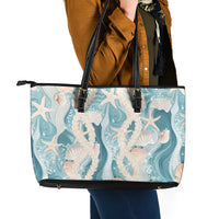 Hawaii Lei Seashells Starfish Leather Tote Bag Fresh Summer Vibe - Polynesian Pride