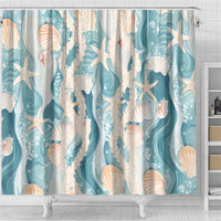 Hawaii Lei Seashells Starfish Shower Curtain Fresh Summer Vibe - Polynesian Pride