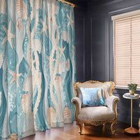 Hawaii Lei Seashells Starfish Window Curtain Fresh Summer Vibe - Polynesian Pride