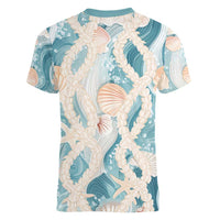 Hawaii Lei Seashells Starfish Women V-Neck T-Shirt Fresh Summer Vibe - Polynesian Pride