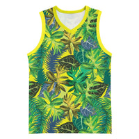 Hawaii Summer Tropical Leaves Basketball Jersey LT01 Unisex Yellow - Polynesian Pride