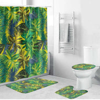 Hawaii Summer Tropical Leaves Bathroom Set LT01 Bathroom Set (4 pcs) Yellow - Polynesian Pride