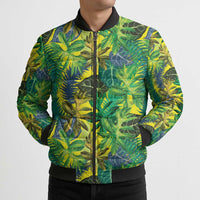 Hawaii Summer Tropical Leaves Bomber Puffer Jacket LT01 - Polynesian Pride