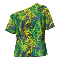 Hawaii Summer Tropical Leaves Cross Shoulder Shirt LT01 - Polynesian Pride