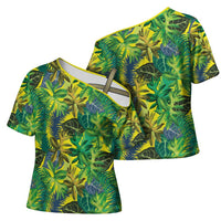 Hawaii Summer Tropical Leaves Cross Shoulder Shirt LT01 - Polynesian Pride