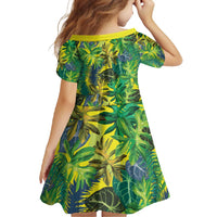 Hawaii Summer Tropical Leaves Family Matching Long Sleeve Bodycon Dress and Hawaiian Shirt - Polynesian Pride