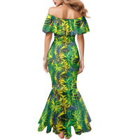 Hawaii Summer Tropical Leaves Family Matching Mermaid Dress and Hawaiian Shirt - Polynesian Pride