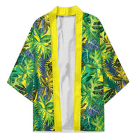 Hawaii Summer Tropical Leaves Kimono LT01 Unisex Yellow - Polynesian Pride