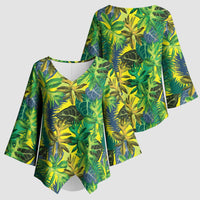 Hawaii Summer Tropical Leaves Kimono Sleeve Blouse LT01 - Polynesian Pride