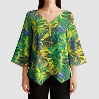 Hawaii Summer Tropical Leaves Kimono Sleeve Blouse LT01 - Polynesian Pride