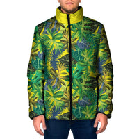 Hawaii Summer Tropical Leaves Padded Jacket LT01 Men Yellow - Polynesian Pride