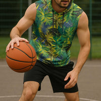 Hawaii Summer Tropical Leaves Sleeveless Hoodie LT01 - Polynesian Pride