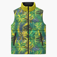 Hawaii Summer Tropical Leaves Sleeveless Puffer Jacket LT01 Unisex Yellow - Polynesian Pride