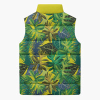 Hawaii Summer Tropical Leaves Sleeveless Puffer Jacket LT01 - Polynesian Pride