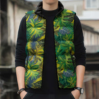 Hawaii Summer Tropical Leaves Sleeveless Puffer Jacket LT01 - Polynesian Pride