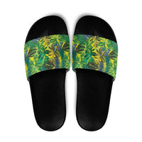 Hawaii Summer Tropical Leaves Slide Sandals LT01 Yellow - Polynesian Pride