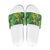 Hawaii Summer Tropical Leaves Slide Sandals LT01 Yellow - Polynesian Pride