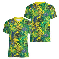 Hawaii Summer Tropical Leaves Women V-Neck T-Shirt - Polynesian Pride