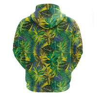 Hawaii Summer Tropical Leaves Zip Hoodie - Polynesian Pride