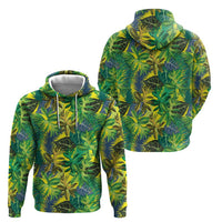 Hawaii Summer Tropical Leaves Zip Hoodie - Polynesian Pride
