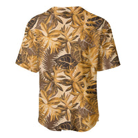 Hawaii Gold Tropical Leaves Baseball Jersey - Polynesian Pride