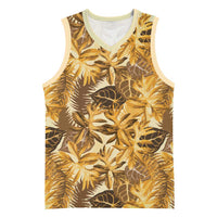 Hawaii Gold Tropical Leaves Basketball Jersey LT01 Unisex Gold - Polynesian Pride