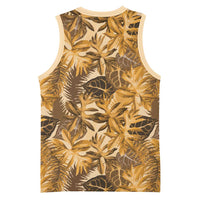 Hawaii Gold Tropical Leaves Basketball Jersey LT01 - Polynesian Pride
