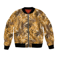 Hawaii Gold Tropical Leaves Bomber Jacket - Polynesian Pride