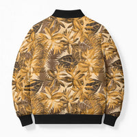 Hawaii Gold Tropical Leaves Bomber Puffer Jacket LT01 - Polynesian Pride