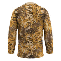 Hawaii Gold Tropical Leaves Hockey Jersey LT01 - Polynesian Pride