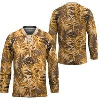 Hawaii Gold Tropical Leaves Hockey Jersey - Polynesian Pride
