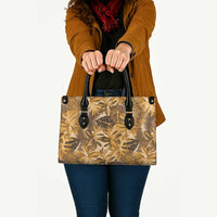 Hawaii Gold Tropical Leaves Leather Bag LT01 - Polynesian Pride
