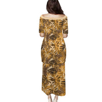 Hawaii Gold Tropical Leaves Puletasi - Polynesian Pride