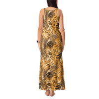 Hawaii Gold Tropical Leaves Tank Maxi Dress - Polynesian Pride