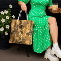Hawaii Gold Tropical Leaves Tote Bag LT01 - Polynesian Pride