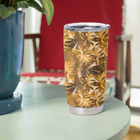 Hawaii Gold Tropical Leaves Tumbler Cup - Polynesian Pride