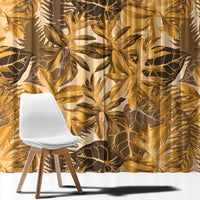 Hawaii Gold Tropical Leaves Window Curtain - Polynesian Pride
