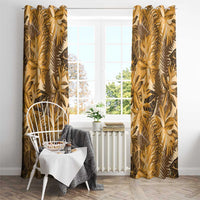 Hawaii Gold Tropical Leaves Window Curtain - Polynesian Pride