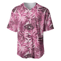 Hawaii Pink Tropical Leaves Baseball Jersey - Polynesian Pride