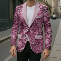 Hawaii Pink Tropical Leaves Blazer - Polynesian Pride